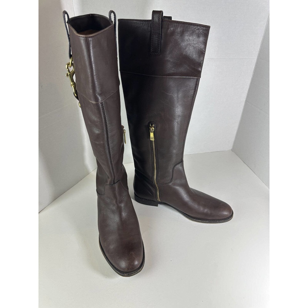 Coach Martta Tall Riding Boots Brown Leather Shoes Women's Size 8.5 B - Picture 10 of 16